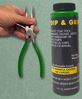 Liquid Rubber Coating For Non Slip Tool Grips And Handles Green 8oz with pliers coated in green rubber for superior grip
