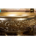 Premium Gold Ceramic Round Vessel Sink For Bathroom Countertop Vanity With A Slick Scratch Resistant Glaze And Easy Maintenance Design For Daily Home Use, detailed texture view.