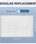 3 Pack C545 HEPA Replacement Filter S for C545 air purifier dimensions with service time of 6-8 months