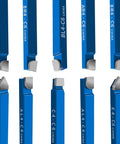 Lathe cutting tool set: ten blue carbide-tip bits for 1/4 in shanks
