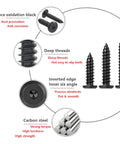20 Pieces Self Tapping Screws Set Flat Head Hex Socket Cap Screws M6x40mm For Furniture Making And Woodworking Projects Durable Carbon Steel Hardware Built To Last With High Hardness And Strong Load Bearing For Heavy Duty Applications in close-up showing features and deep threads