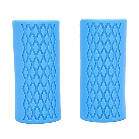 Silicone Dumbbell Grips 2 Pack, 1 Inch Inner Diameter Non Slip Barbell Grip For Weightlifting, Gym Equipment, blue rhombic pattern.