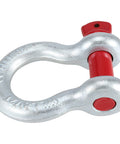 Heavy Duty 1 Inch Bow Shackle D Ring With 8.5 Ton Working Load Limit 18,700 Lbs 1-1/8 Inch Screw Pin in steel with red pin