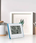 Wireless Weather Station All In One With Heat Index And Dew Point Indoor Outdoor Temperature And Humidity Monitor Teal Blue And White Display