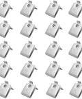 Killer Quality Adjustable Steel Pilaster Shelf Support Clips Zinc Coated Heavy Duty Mounting Hardware Pack Of 20 shown in a grid layout.
