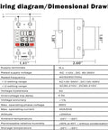 63A Smart Voltage Protector With LCD Display 110V To 220V Wide Range, Adjustable Overvoltage And Undervoltage Protection, High Current DIN Rail Mount For Home And Office Appliances Like ACs, Fridges, Washers And Water Heaters. wiring diagram and dimensions