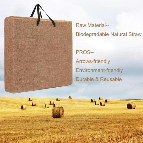 20 Inch Straw Archery Target For Backyard Practice Durable High Density Straw Target For Recurve Traditional And Longbow Easy Arrow Removal And Portable Great For Beginners And Pro Shooters Alike in a field setting