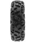 Front view of Set Of Four 25x8-12 Front And 25x10-12 Rear ATV UTV Tubeless 6PR Tires Power I A033 Bundle with knobby tread pattern