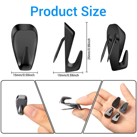 Stainless Steel Fabric Panel Cubicle Wall Hooks Heavy Duty 40 Lbs Capacity Set Of 10 Picture Hangers with size details