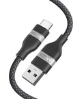 Upcycled Braided USB A To USB C Car Charger Cable 3Ft Black Tough-As-Nails Built To Last For CarPlay And iPhone 17/16 Pro