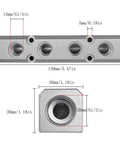 Four Way Pneumatic Manifold Aluminum Alloy Air Distribution Block With G1/2 Inlet Ports And G1/4 Outlets, 5.47 Inches Long