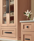 3 Inch Center To Center Rectangle Matte Black Cabinet Pull Backplate BP37601MB on kitchen cabinets