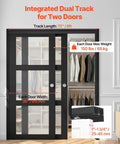 Bypass Sliding Door Hardware Kit With 6 Ft Aluminum Dual Track System For Closet Doors 36 In Wide installed view in a room