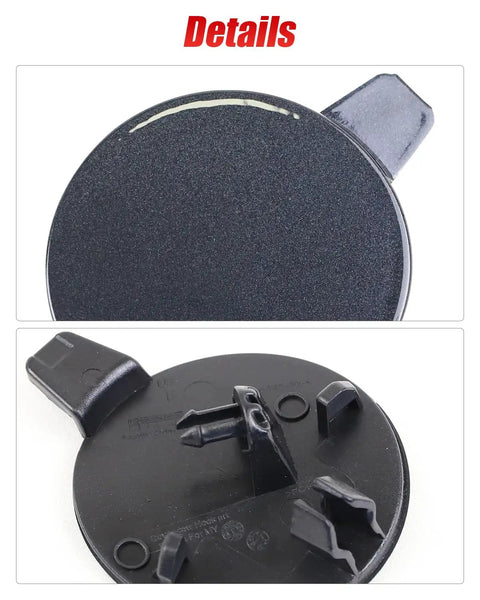 Tesla Model Y Front Tow Hook Cover 2020 2021 2022 2023 Front Bumper Hook Cap OEM Replacement Silver, focus on backside details