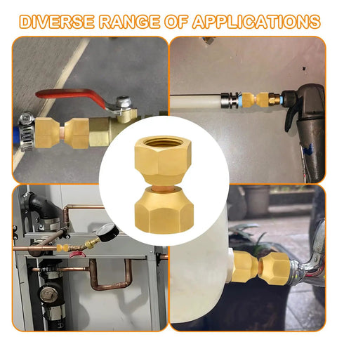 Two Pack One Half Inch Female To One Half Inch Female Double Flare Swivel Brass Adapter Fittings With Beefy Brass Build And Easy Install Swivel Nut Flare Tube Connector For Valve Lines Hydraulic Automotive And HVAC DIY Projects used on flare lines
