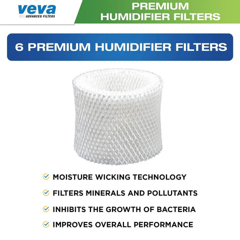 Six Pack Premium Humidifier Filters Replacement For HC-888 HC-888N HW Filter C Fits HCM-890 Series Evaporative Humidifiers