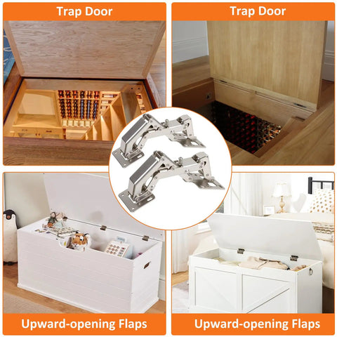 Six Inch Hidden Cabinet Hinges With Adjustable Opening Angle used in trap doors and upward-opening flaps