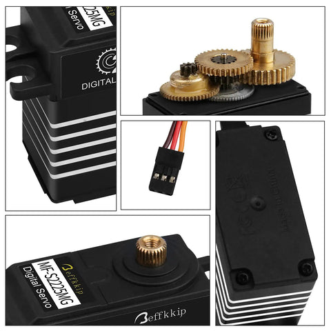 Beefy 2 Pack 25Kg Digital Servo Motor High Torque RC Servo Full Metal Gear Waterproof With 25T Servo Arm details