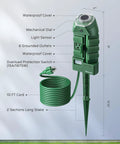 Dope Outdoor Power Strip Timer With Photocell, Weatherproof 6 Outlet Yard Stake Power Strip, Dusk To Dawn Light Control