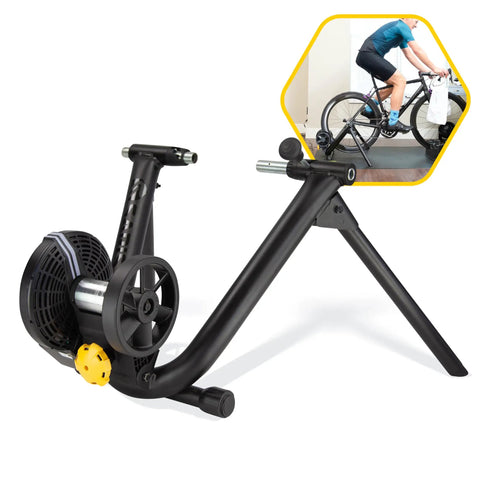 M2 Smart Indoor Bike Trainer With Zwift Compatibility, No-Fuss Wheel On Mount, Quiet Electromagnetic Resistance, Black