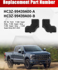 Beefed Up Tailgate Top Rubber Bumper Cushion And Bushing For Ford F250 F350 F450 F550 Super Duty 2017 2018 2019 2020 2021 2022 Replacement HC3Z 99439A00 A And HC3Z 99439A00 B with a Ford truck in the background