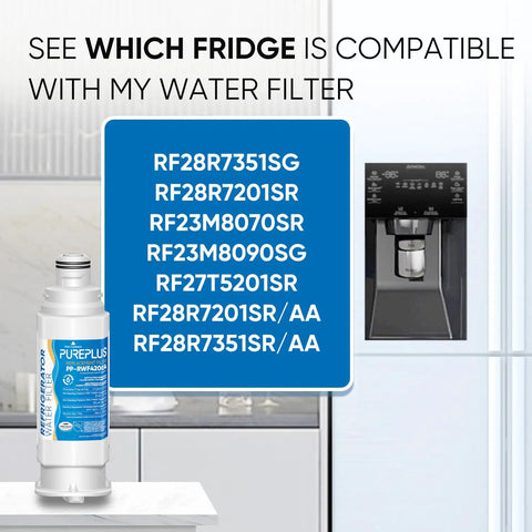 4 Pack Replacement Water Filter For Samsung Fridge Models RF28R7351SG RF28R7201SR NSF Certified with compatibility list