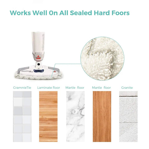 Six Pack Steam Mop Pads Replacement For PowerFresh Steam Mop 1940 Series on various sealed floors like wood and tile