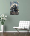Steam Locomotive Train Canvas Wall Art Ready To Hang Framed Picture For Living Room Bedroom And Office Modern Decor