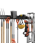 64 Inch Adjustable Garage Tool Organizer Wall Mounted Storage System With 10 Hooks Heavy Duty Steel Garden Tool Holder