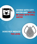 Straight Up Clean Drinking Water With This Slim Tankless Under Counter Filter System Using 5 Stage Filtration To Knock Out Chlorine And Funky Tastes Comes Ready With Chrome Faucet info graphic showing water source limitations.
