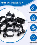 Front view of black fuel-line hose clamps with screws; automotive clamp set for 8–18 mm hoses.