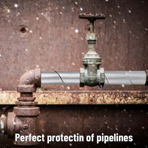 Pipe Insulation Wrap 2 Inch Wide 33 Feet Self Adhesive Foam Tape With Aluminum Foil Shield on outdoor water pipe in snow