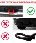 Tow Hook Cover For Chevy Silverado 1500 2007 To 2024 Front Bumper Rubber Black Accessory instruction check image