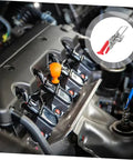 Rubber T Handle Hasp Lock For Toolboxes And Car Hoods with engine setup showing flexible draw latch demonstration