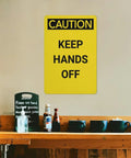 Keep Hands Clear Caution Sign 8x12 Aluminum UV Safety Plaque For Conveyor Line Press Machinery Bay And Automated Factory Equipment Shop