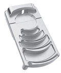 Front view of six-blade metal PVC pipe deburring tool with curved chamfer notches for 1¼–4 in pipes.