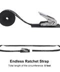 Stainless Steel Ratchet Tie Down Straps Endless 8 Foot Heavy Duty Boat Tie Downs Pack Of 2 for secure marine hauling.