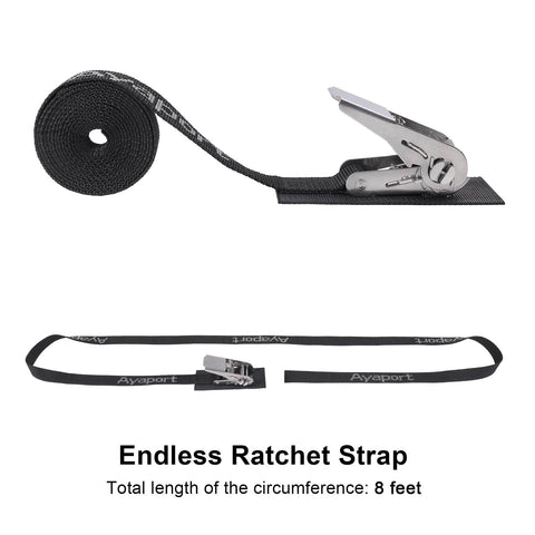 Stainless Steel Ratchet Tie Down Straps Endless 8 Foot Heavy Duty Boat Tie Downs Pack Of 2 for secure marine hauling.