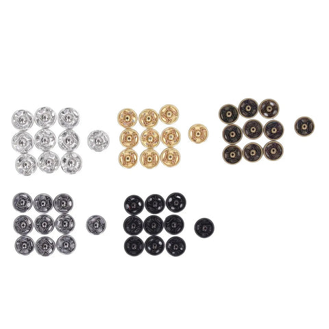 Assorted 100 Pack Mini Metal Snap Button Kit 5mm Sew On Fasteners For Doll Clothes Sewing Garment Repair Skirts And Collars
