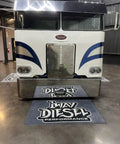 Front view of a stunning Peterbilt truck showcasing the customized blue design and chrome features, highlighting Texas Metal Blue Pearlescent Basecoat Auto Paint Gallon Includes Slow Thinner Ready Mix Formula For Vehicle Wraps Bangers Show Cars Pro Restos With Zero Candy Needed.