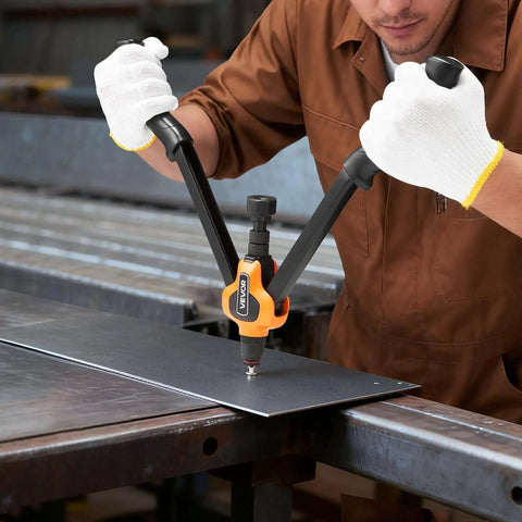 Heavy Duty Rivet Nut Tool Kit With 13 Mandrels And 130 Nuts For M3 To M12 Sae Sizes Plus Metric Fasteners A Solid All In One Set Perfect For Auto Repair, Metalworking Projects And DIY Fixes Under The Hood. installing a rivet nut in metal sheet