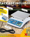 Industrial Countin Scale 30kg Capacity with manual and 110V cable, showing control buttons and stainless steel weighing plate