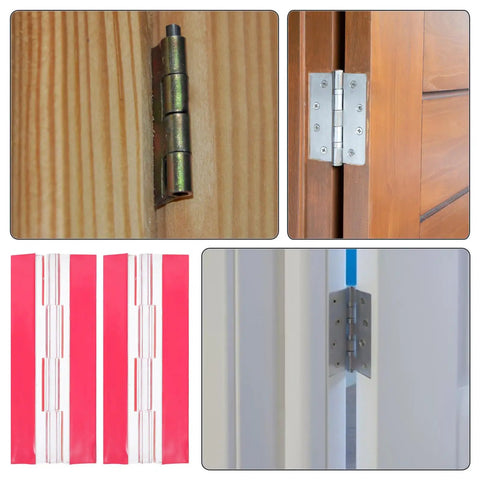 Two Pack Self Adhesive Acrylic Hinges For Cabinet Doors Stick On Concealed Flush Mount No Drill Fit For Glass Cabinets And DIY Projects Great For Frameless Furniture And Small Updates shown with various hinge types