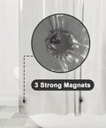 Extra Long Clear Black Shower Curtain Liner With 3 Magnets 72 By 84 Inches XL Waterproof PEVA PVC Free Lightweight shown in use