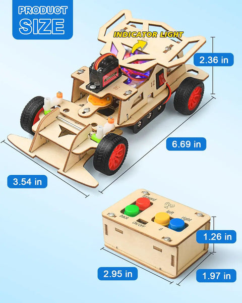 STEM Kits For Kids 8 To 12 Remote Control Car Build Kit With Wooden 3D Puzzles Science Projects And Hands On Engineering Toys