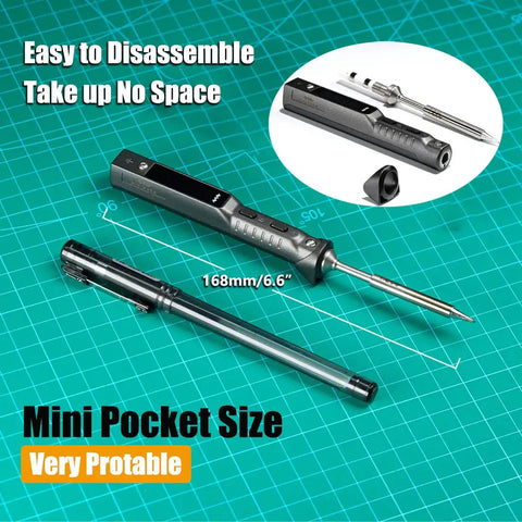 TS101 Soldering Pen Upgraded From TS100 Dual Power 65W DC And 45W PD Smart Mini Portable Soldering Iron Station Kit with dimensions