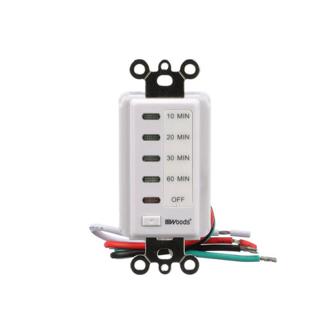 Front view of 60 Minute In Wall Countdown Timer With Auto Shut Off Energy Efficient Wall Mounted Digital Timer For Lights Fans And Heaters Easy Install Indoor Timer Programmable Power Saver For Home