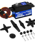 Two Pack 12kg Low Profile RC Servo High Torque Full Metal Gear Digital Servo For 1 By 10 RC Car With Steering Arm Waterproof