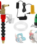 Plug And Go Dust Control Water Sprayer For Angle Grinders With 16-Foot Reinforced Hose and accessories for efficient dust suppression.