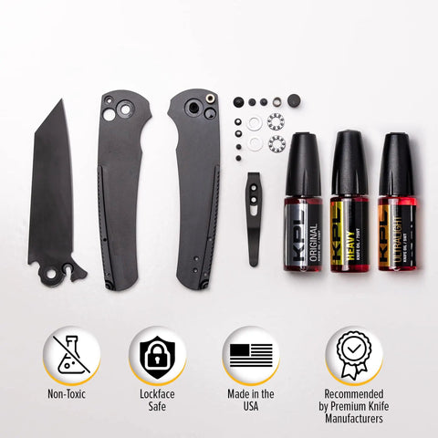 Pocket Knife Oil Combo Pack With Original Heavy Ultralight Variants Blade Lube For Blades 3 X 10ml Bottles and knife parts